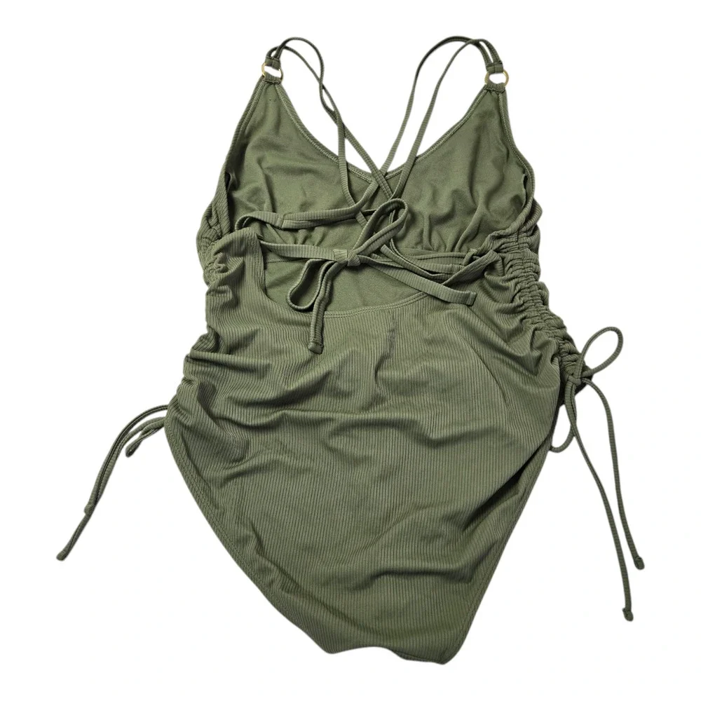 Time & Tru Women's Swimsuit L/G (12-14) Brown One Piece